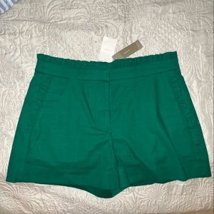 ✨ NWT J. Crew Ruffle Trim High Waisted Green Shorts ✨